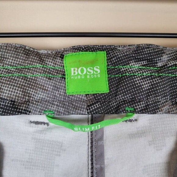Hugo Boss Size 40 Leeman Slim Fit Digi Camo Performance Stretch Pants Black Gray - Picture 12 of 12